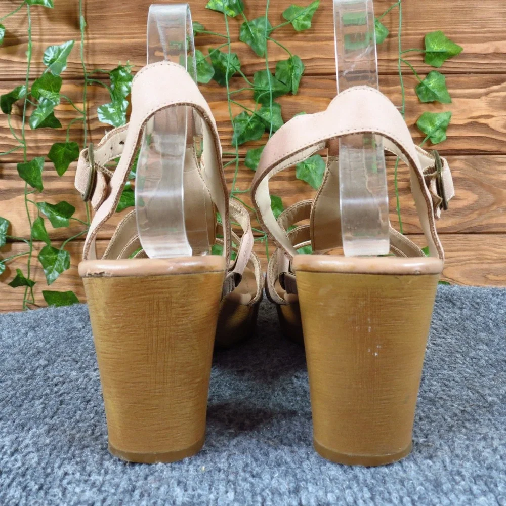 Sole Society Nermila Womens Platform Sandal Size 9M Dressy Nude Leather Heel